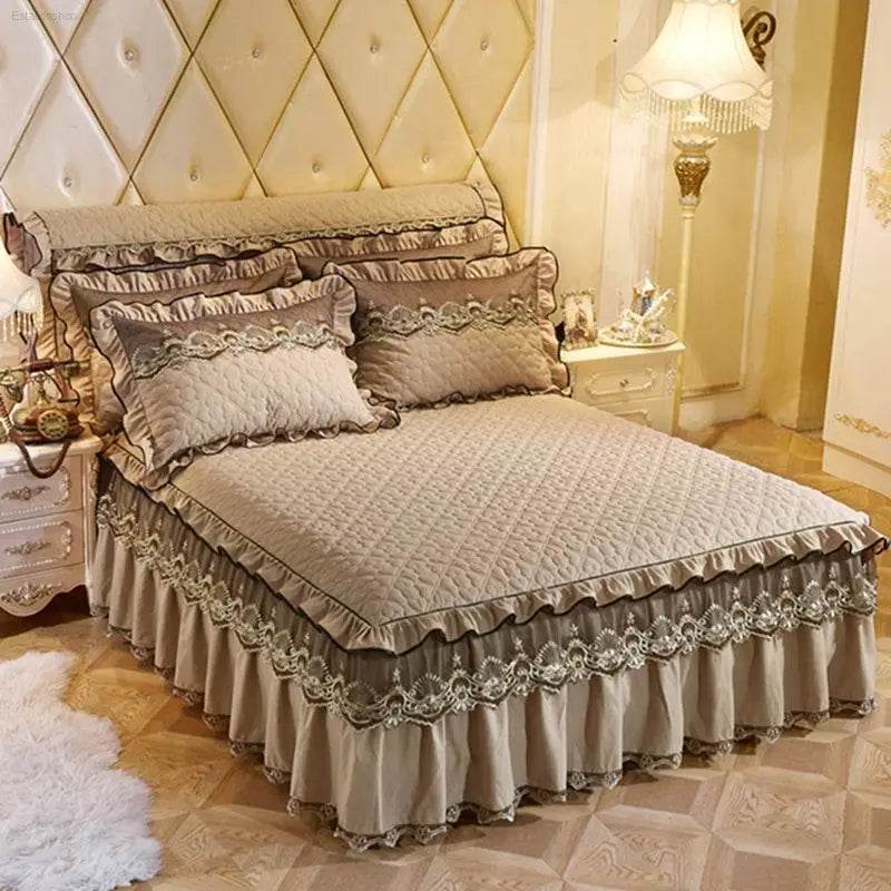 Quilted Lace Bed Skirt Thickened Plus Cotton Bedspread Single Piece Simmons Bed Cover Bed Circumference 1.8m Bed - Estalios