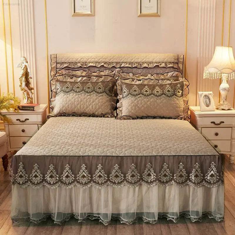 Quilted Lace Bed Skirt Thickened Plus Cotton Bedspread Single Piece Simmons Bed Cover Bed Circumference 1.8m Bed - Estalios