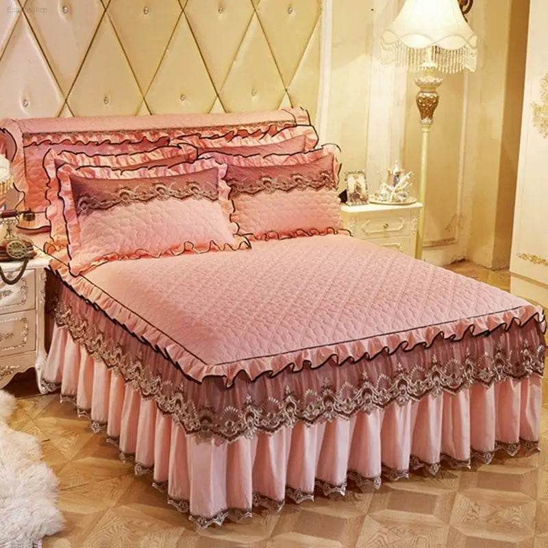 Quilted Lace Bed Skirt Thickened Plus Cotton Bedspread Single Piece Simmons Bed Cover Bed Circumference 1.8m Bed - Estalios