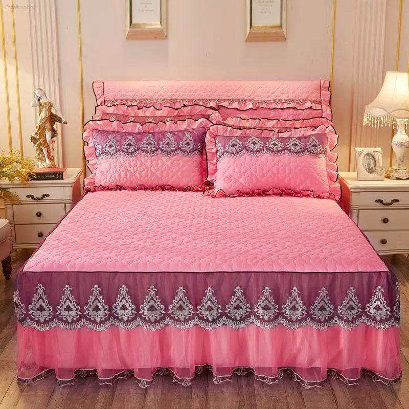 Quilted Lace Bed Skirt Thickened Plus Cotton Bedspread Single Piece Simmons Bed Cover Bed Circumference 1.8m Bed - Estalios