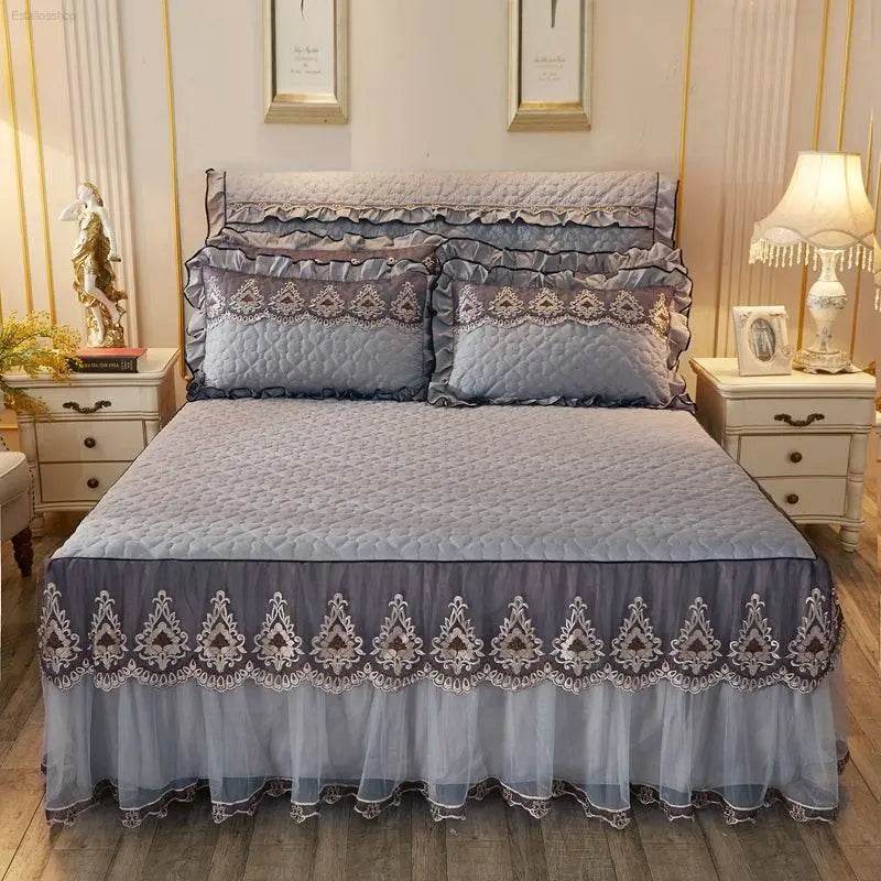 Quilted Lace Bed Skirt Thickened Plus Cotton Bedspread Single Piece Simmons Bed Cover Bed Circumference 1.8m Bed - Estalios