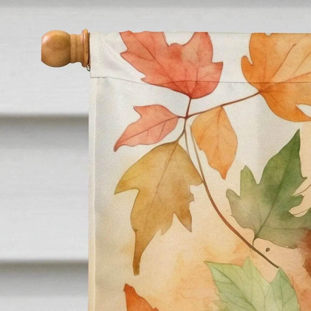 Ragamuffin Cat Fall Leaves Flag for Vibrant Outdoor Decor - Estalios