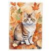 Ragamuffin Cat Fall Leaves Flag for Vibrant Outdoor Decor - Estalios