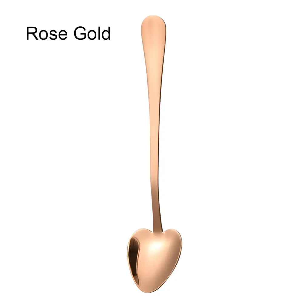 Rose gold heart-shaped spoon from Rainbow Heart Shape Small Dessert collection