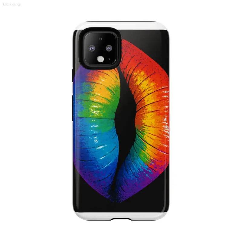 Rainbow lips phone case.