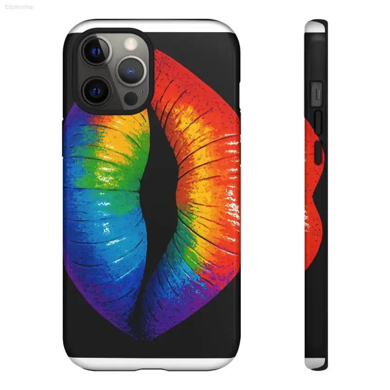 Rainbow Lips Phone Case - Bold Colorful Pride Accessory - Estalios