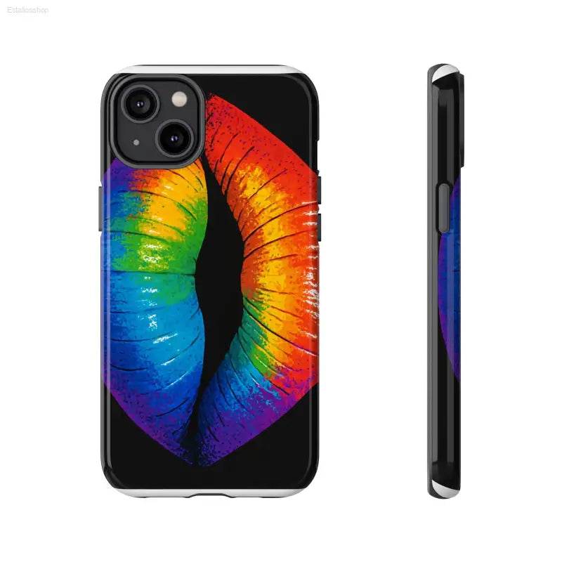 Rainbow lips phone case.
