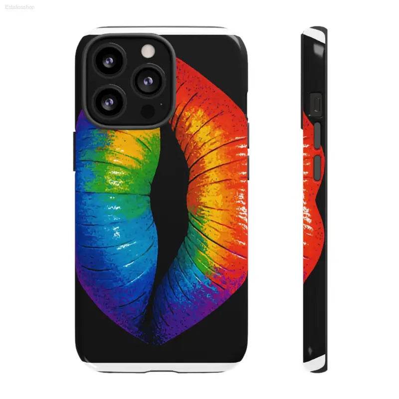 Rainbow lips phone case.