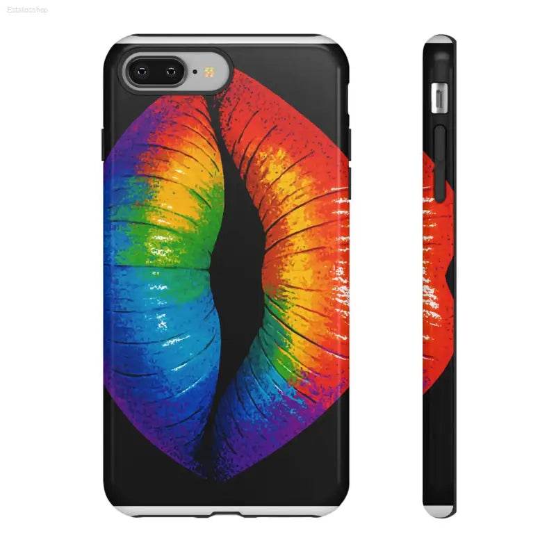 Rainbow lips phone case.
