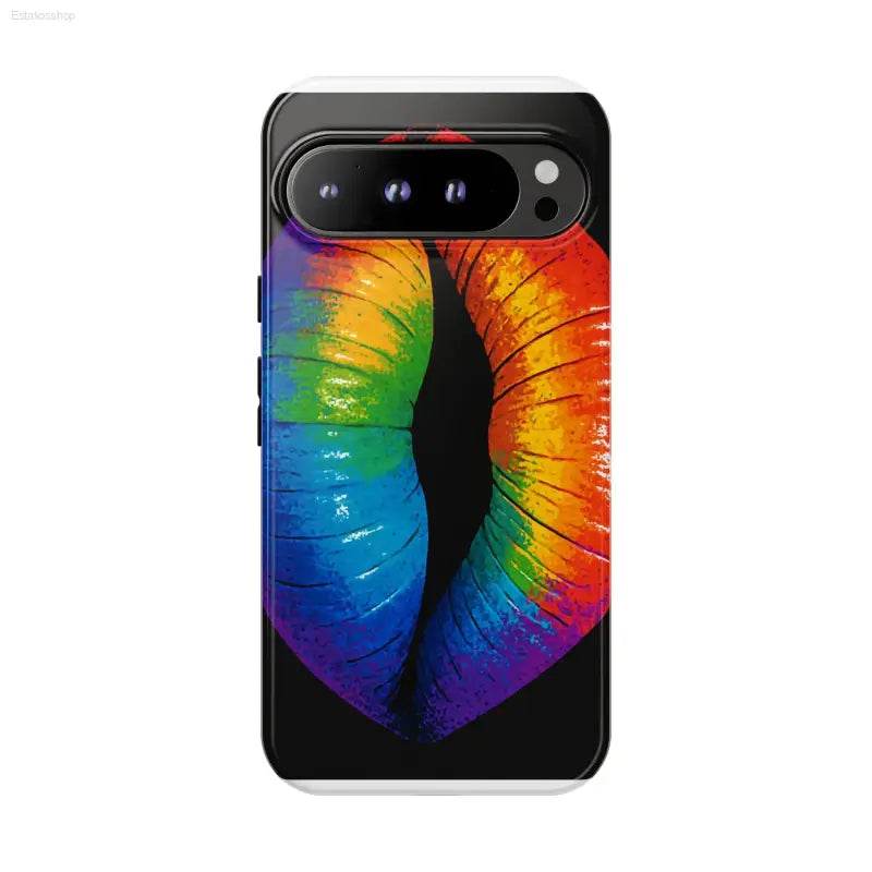 Rainbow lips phone case.