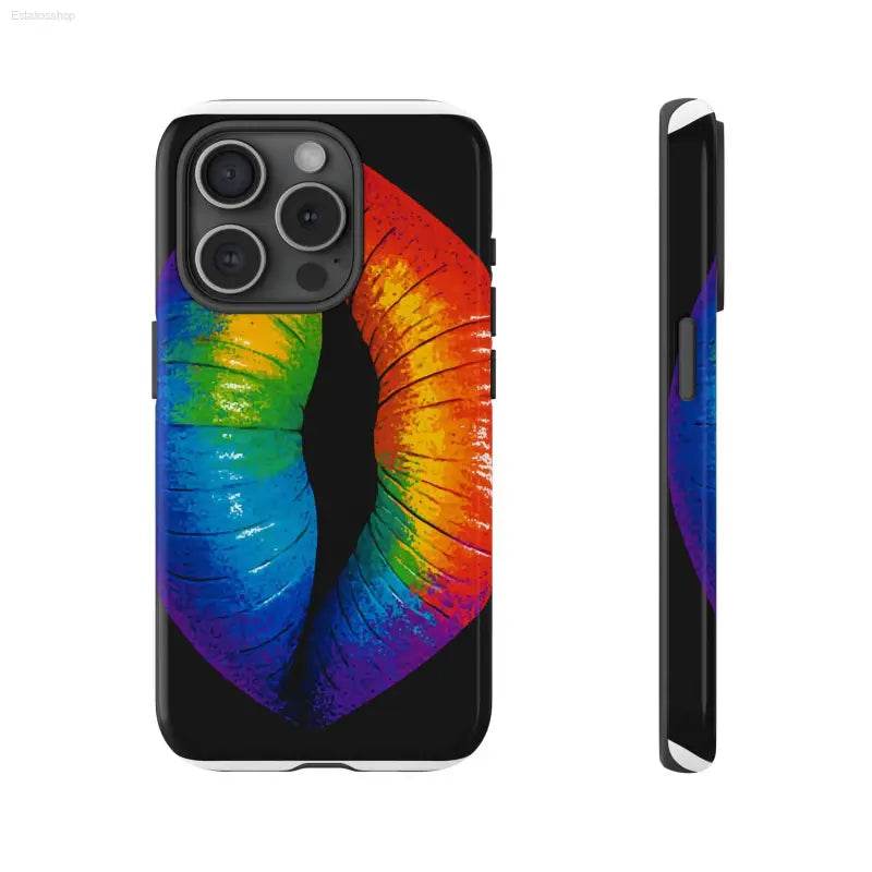 Rainbow lips phone case.
