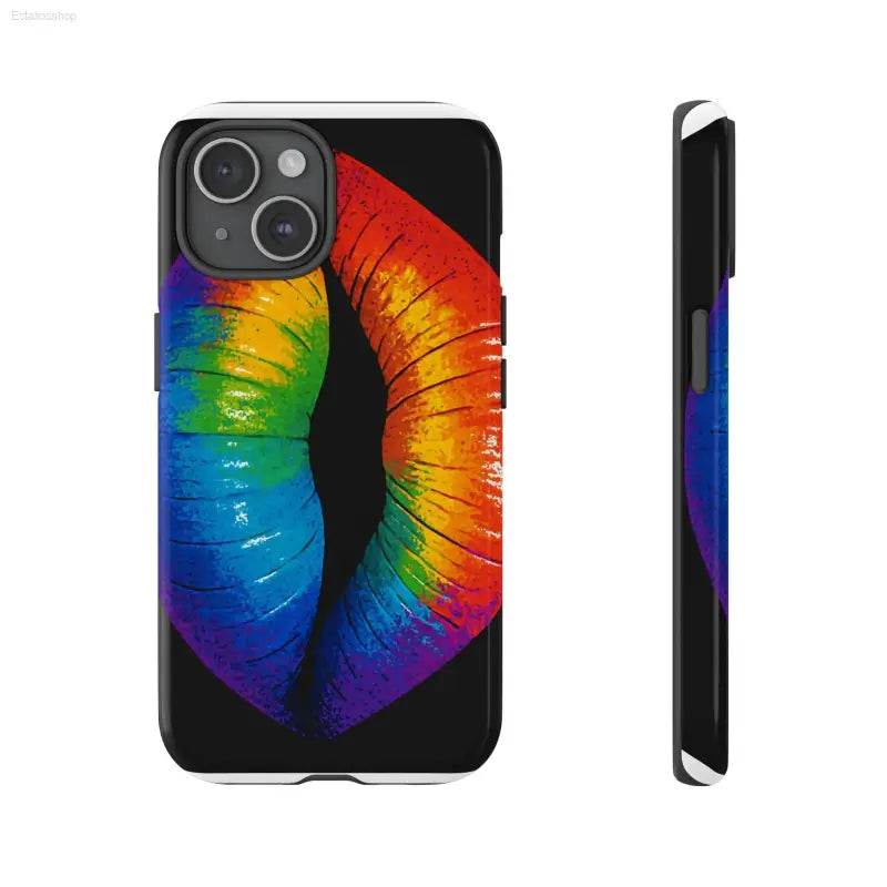 Rainbow lips phone case.
