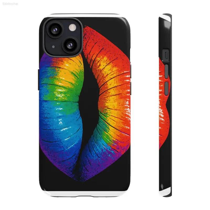 Rainbow lips phone case.