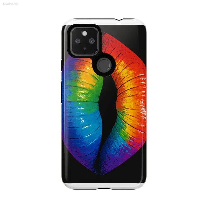 Rainbow lips phone case.