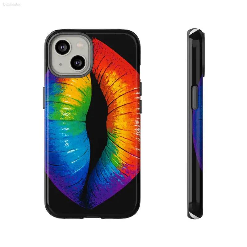 Rainbow lips phone case.