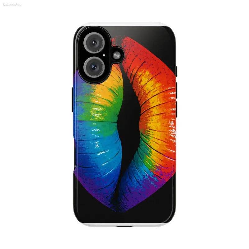 Rainbow lips phone case.