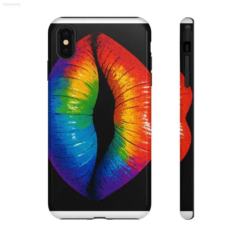 Rainbow lips phone case.