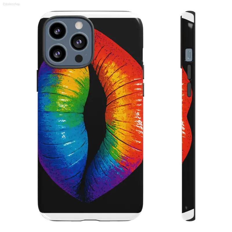 Rainbow lips phone case.