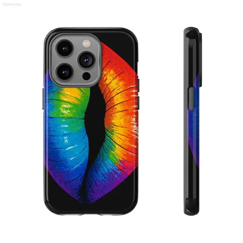 Rainbow lips phone case.