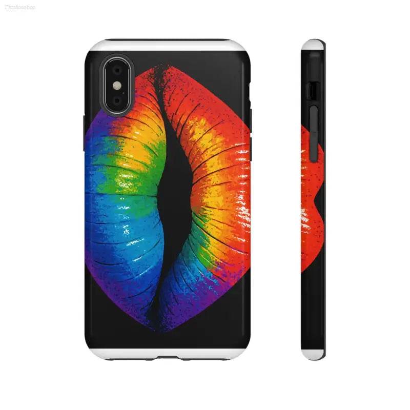 Rainbow lips phone case.