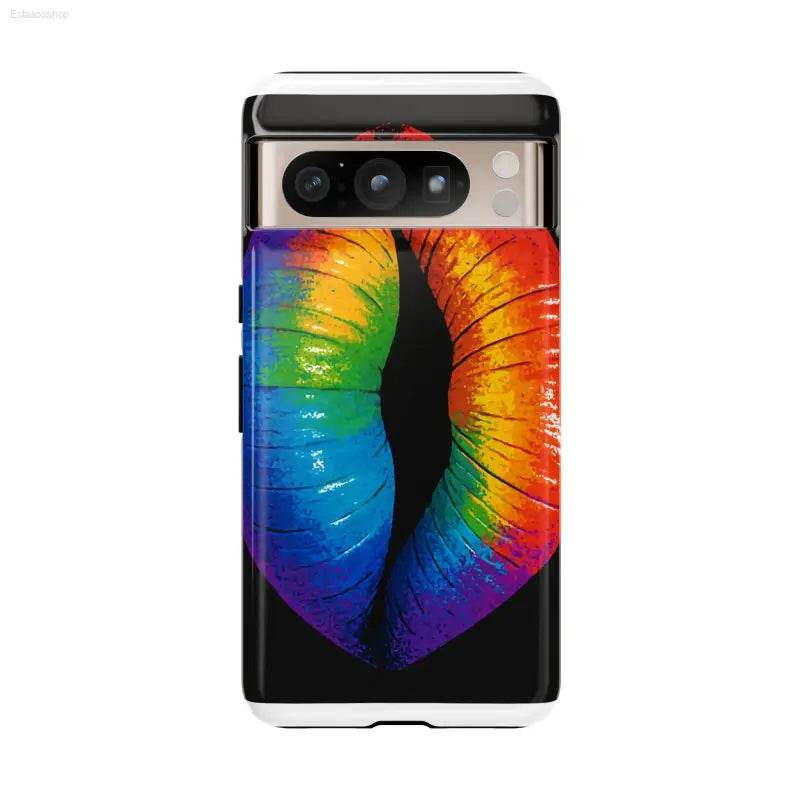 Rainbow lips phone case.