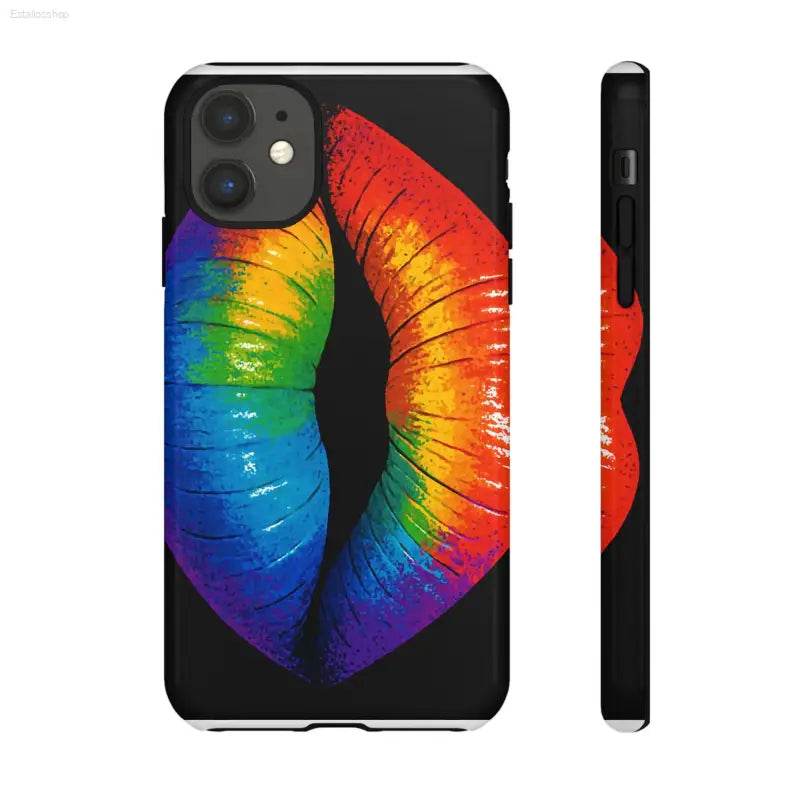 Rainbow lips phone case.