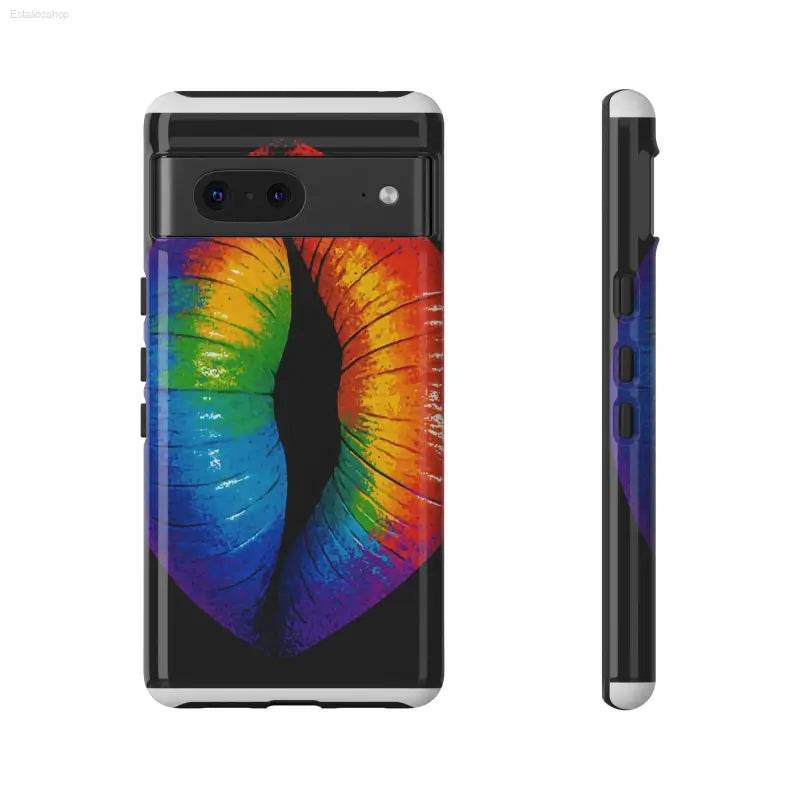 Rainbow lips phone case.