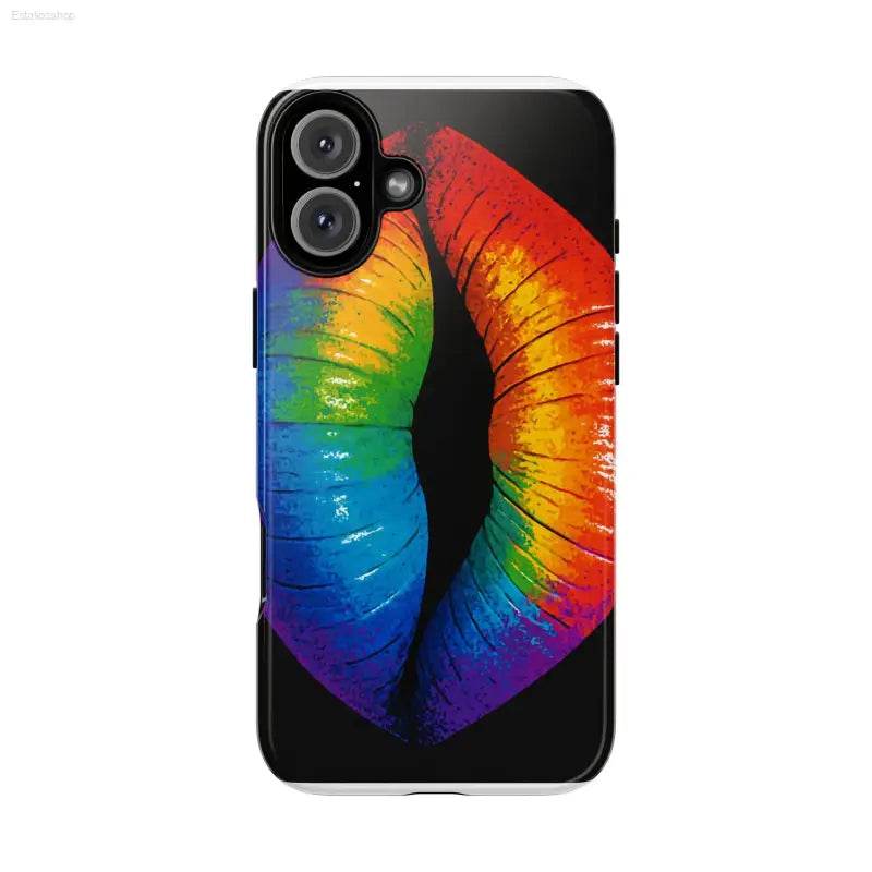 Rainbow lips phone case.