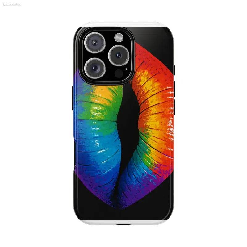 Rainbow lips phone case.
