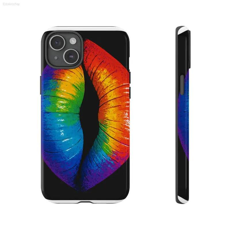 Rainbow lips phone case.
