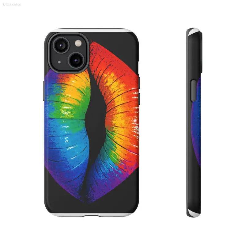 Rainbow lips phone case.