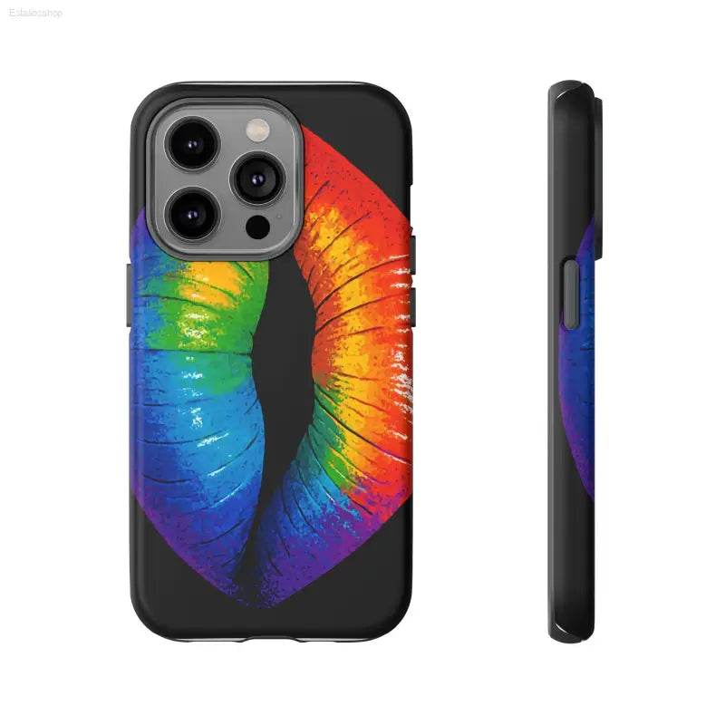 Rainbow lips phone case.