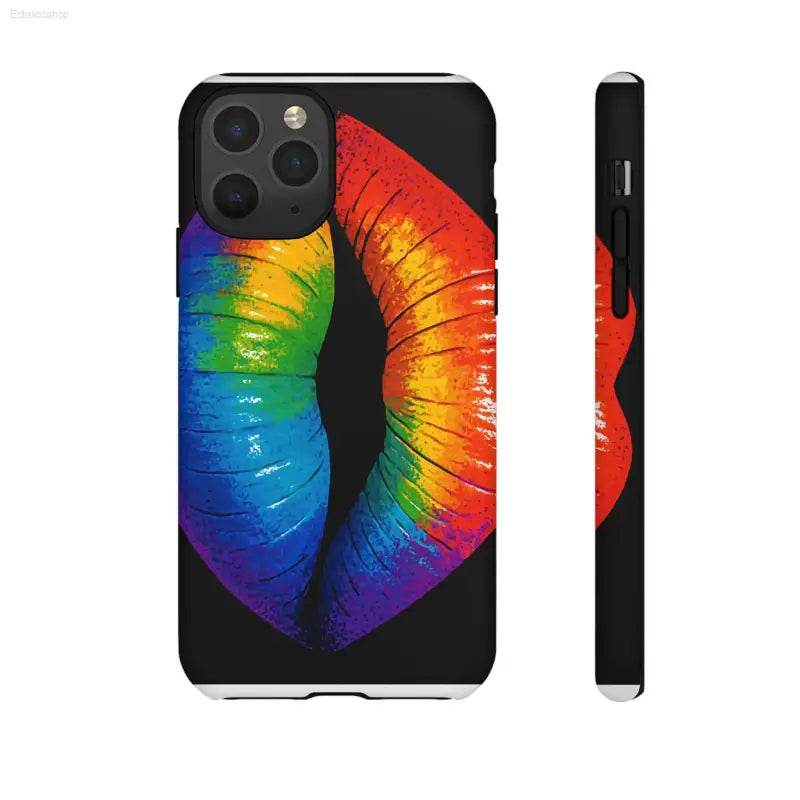 Rainbow lips phone case.