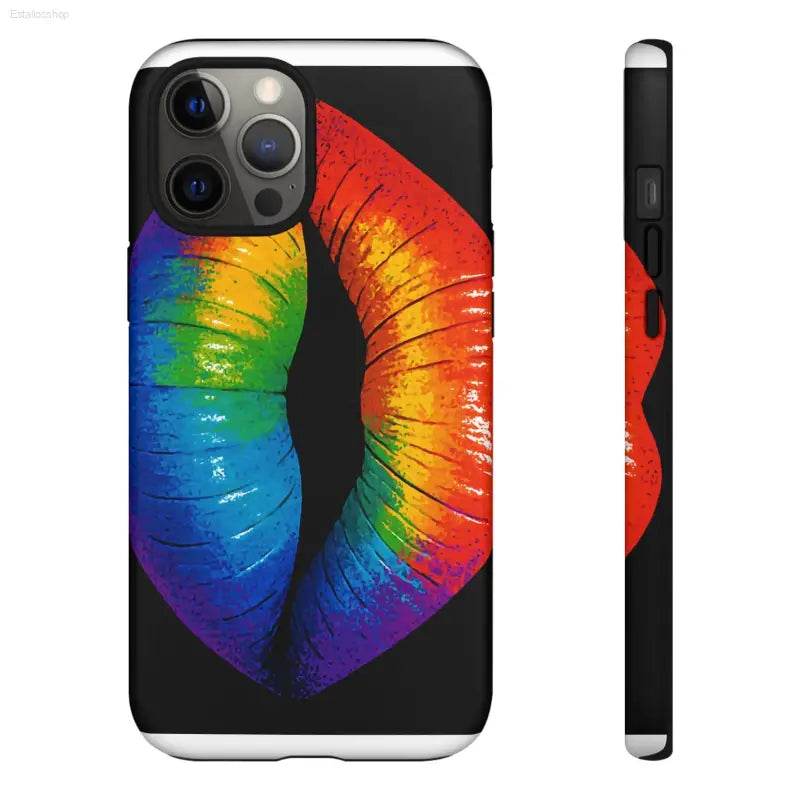 Rainbow lips phone case.