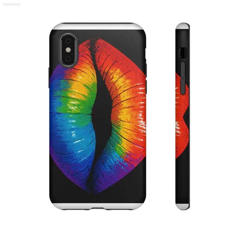 Rainbow lips phone case.