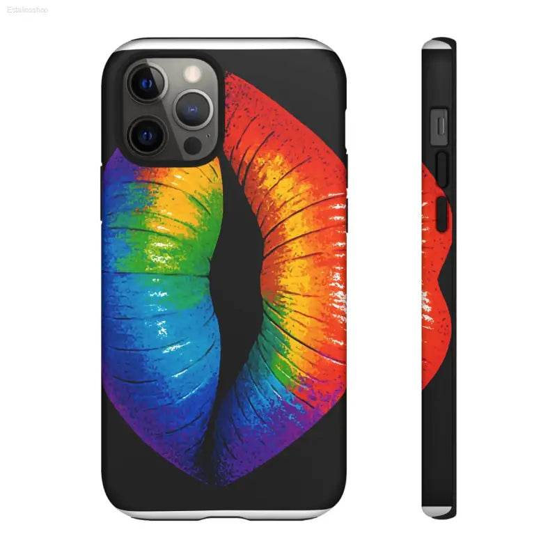 Rainbow lips phone case.