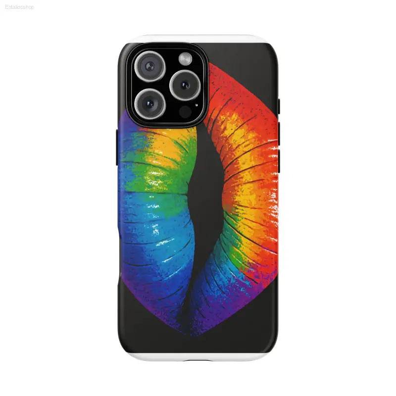 Rainbow lips phone case.