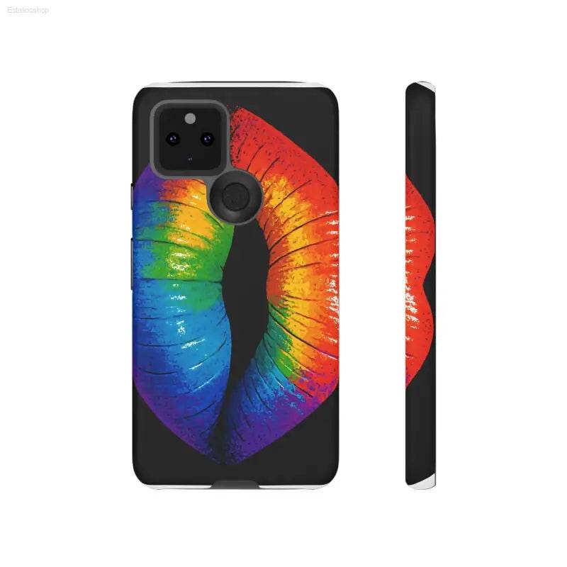 Rainbow lips phone case.