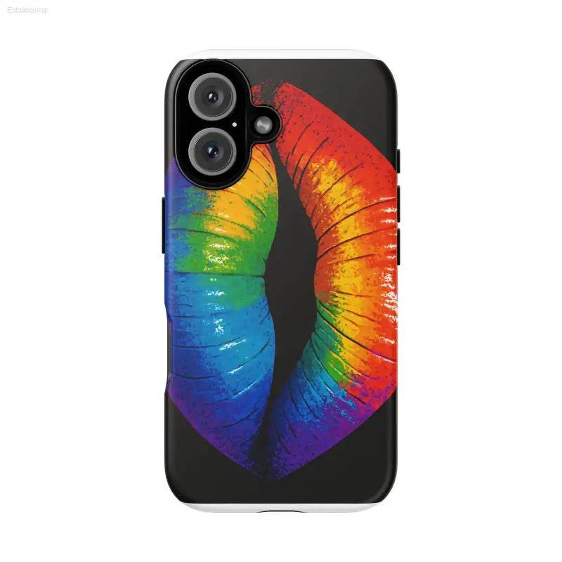Rainbow lips phone case.