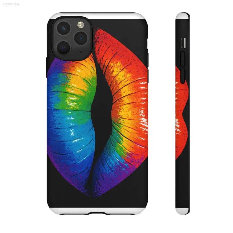 Rainbow lips phone case.