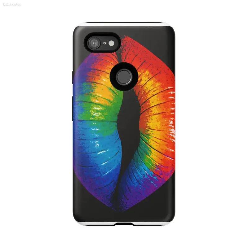 Rainbow lips phone case.
