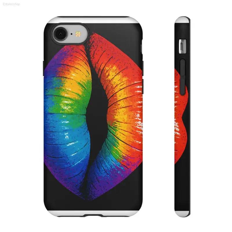 Rainbow lips phone case.