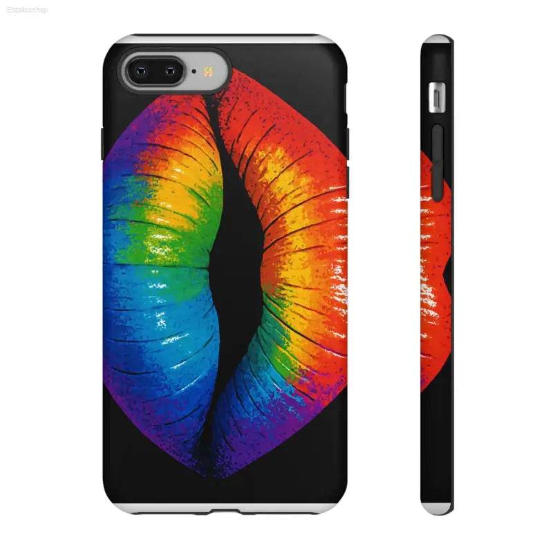 Rainbow lips phone case.