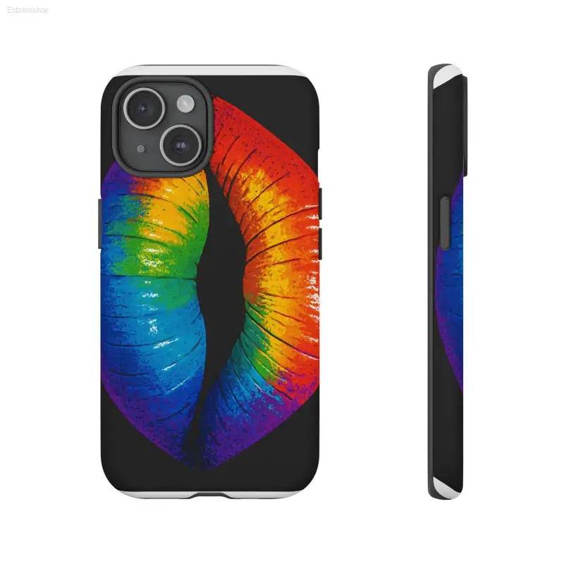 Rainbow lips phone case.