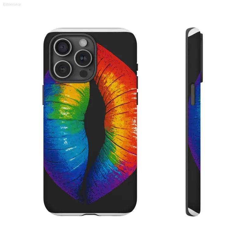 Rainbow lips phone case.