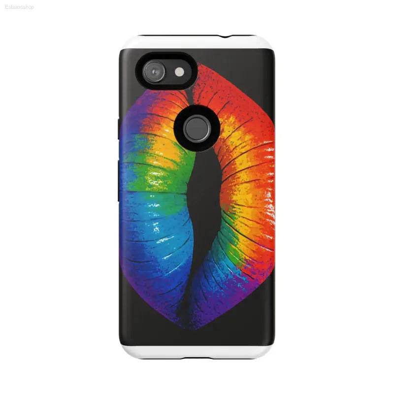Rainbow lips phone case.