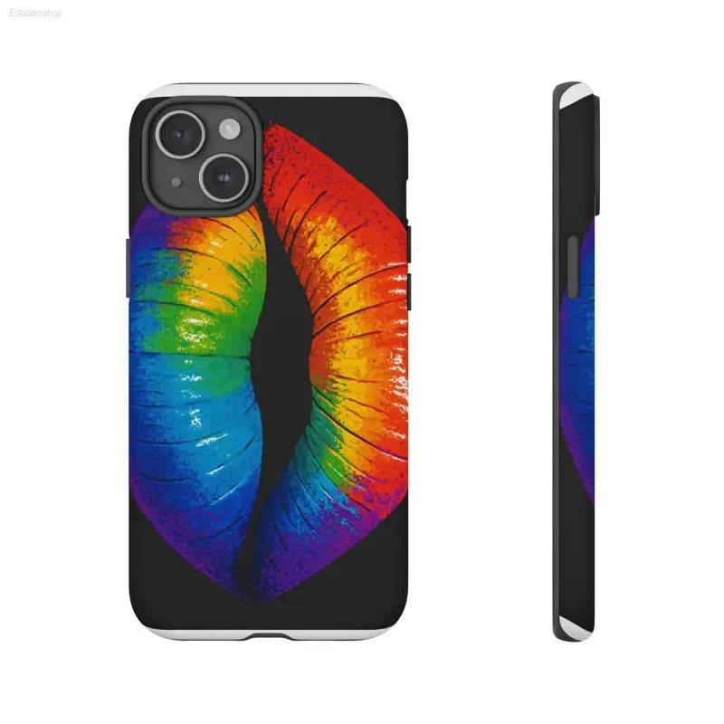 Rainbow lips phone case.