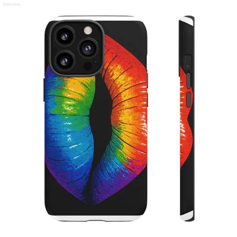 Rainbow lips phone case.