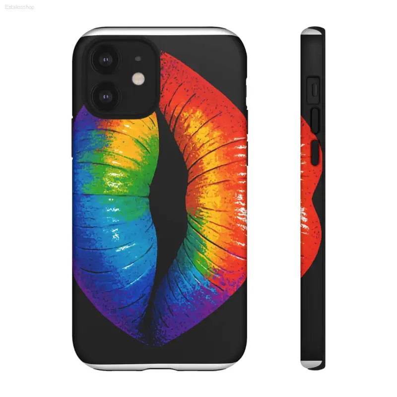 Rainbow lips phone case.