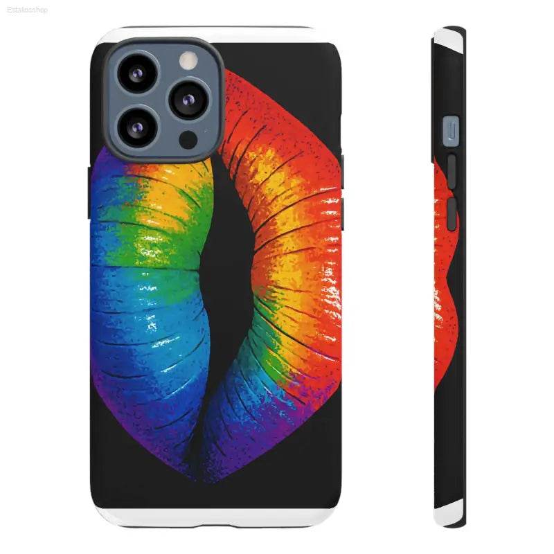 Rainbow lips phone case.